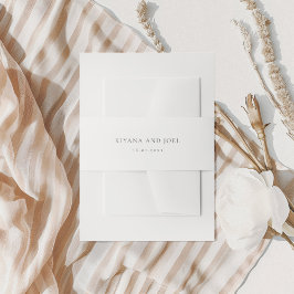 Modern Black and White Simple Wedding Uitnodigingen Wikkel