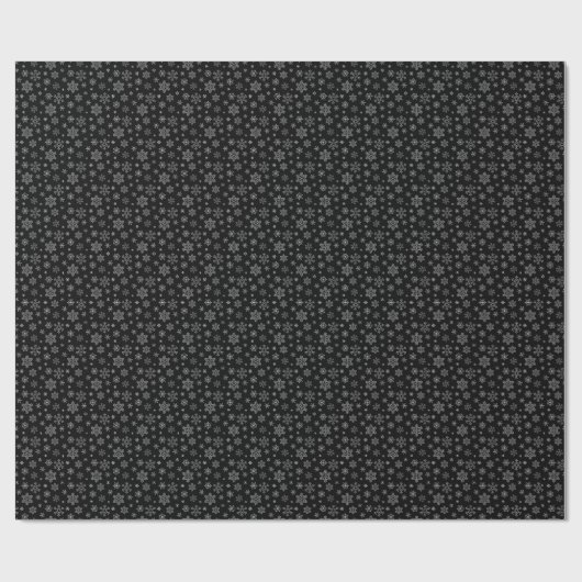 Modern Black and White Snowflake Pattern Cadeaupapier (Vlak)