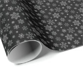 Modern Black and White Snowflake Pattern Cadeaupapier (Rol Hoek)