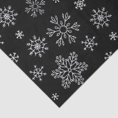 Modern Black and White Snowflake Pattern Tissue Tissuepapier (Detail)