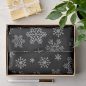 Modern Black and White Snowflake Pattern Tissue Tissuepapier (Geschenk)