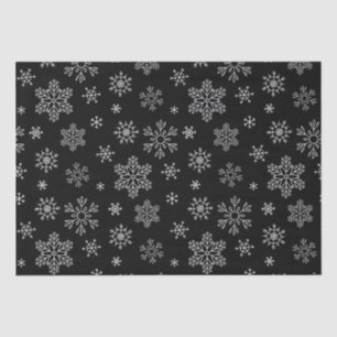 Modern Black and White Snowflake Pattern Tissue Tissuepapier