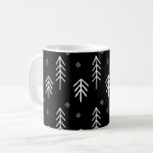Modern Black and White Snowflakes Pattern Coffee M Koffiemok (Voorkant links)