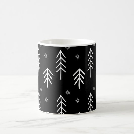 Modern Black and White Snowflakes Pattern Coffee M Koffiemok (Center)