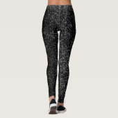 Modern Black and White Snowy Confetti Pattern Leggings (Achterkant)