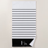 Modern Black and White Stripe Cozy Strandlaken (Voorkant)