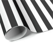 Modern Black and White Stripe Holiday Cadeaupapier (Rol Hoek)