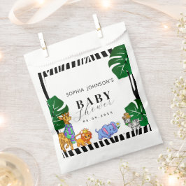 Modern Black and White Stripe Safari  Baby Shower  Bedankzakje