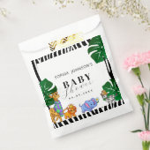 Modern Black and White Stripe Safari  Baby Shower  Bedankzakje (Gezegeld)
