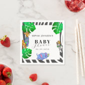 Modern Black and White Stripe Safari  Baby Shower  Servet (Insitu)