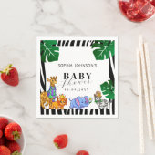 Modern Black and White Stripe Safari  Baby Shower  Servet (Insitu)