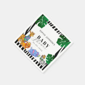 Modern Black and White Stripe Safari  Baby Shower  Servet (Hoek)