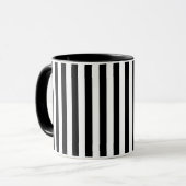 Modern Black and White Striped Combo Mug Mok (Voorkant links)