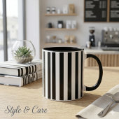 Modern Black and White Striped Combo Mug Mok