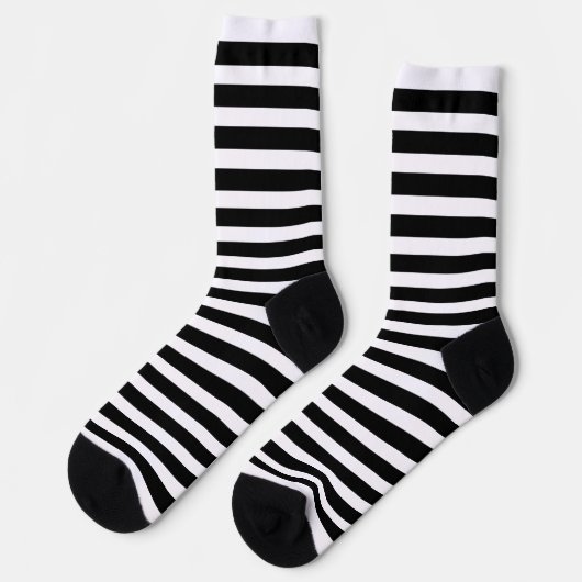 Modern Black and White Stripes Sokken (Links)