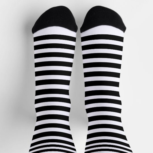 Modern Black and White Stripes Sokken (Top)