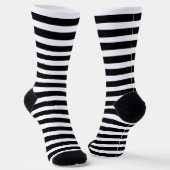 Modern Black and White Stripes Sokken (Gebogen)