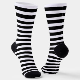 Modern Black and White Stripes Sokken