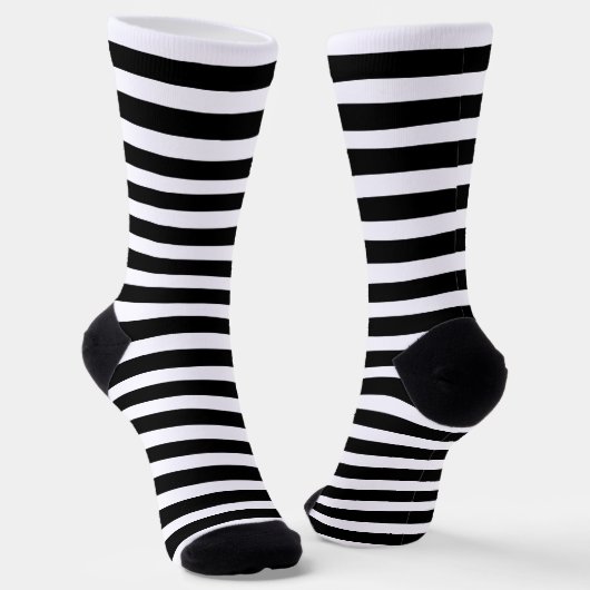 Modern Black and White Stripes Sokken (Gebogen)