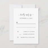 Modern Black and White Sunflower Wedding RSVP Kaartje (Voorkant)