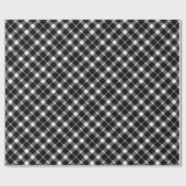 Modern Black and White Tartan Pset Holiday Cadeaupapier (Vlak)