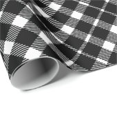 Modern Black and White Tartan Pset Holiday Cadeaupapier (Rol Hoek)