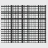 Modern Black and White Tartan Pset Holiday Cadeaupapier (Vlak)