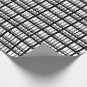 Modern Black and White Tartan Pset Holiday Cadeaupapier (Hoek)