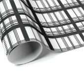 Modern Black and White Tartan Pset Holiday Cadeaupapier (Rol Hoek)