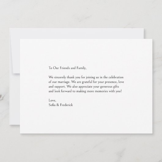 Modern Black and White Three Photo Wedding Bedankkaart (Achterkant)