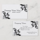 Modern Black and White Tiger Lily Visitekaartje (Voorkant / Achterkant)