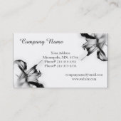 Modern Black and White Tiger Lily Visitekaartje (Achterkant)