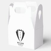 Modern Black and White Tuxedo Groomsman Gift Bedankdoosjes (Geopend)