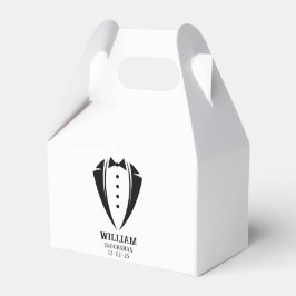 Modern Black and White Tuxedo Groomsman Gift Bedankdoosjes