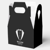 Modern Black and White Tuxedo Groomsman Gift Bedankdoosjes (Geopend)