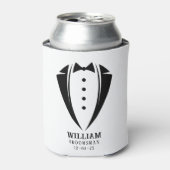 Modern Black and White Tuxedo Groomsman Gift Blikjeskoeler (Blikje Voorkant)