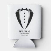 Modern Black and White Tuxedo Groomsman Gift Blikjeskoeler (Achterkant)
