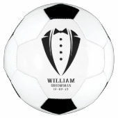 Modern Black and White Tuxedo Groomsman Gift Voetbal (Voorkant)