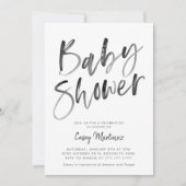 Modern Black and White Typography Baby shower Kaart (Voorkant)