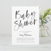 Modern Black and White Typography Baby shower Kaart (Staand voorkant)