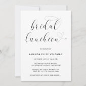 Modern Black and White Typography Bridal Luncheon Kaart (Voorkant)