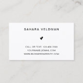 Modern Black and White Typography Makeup Artist Visitekaartje (Achterkant)