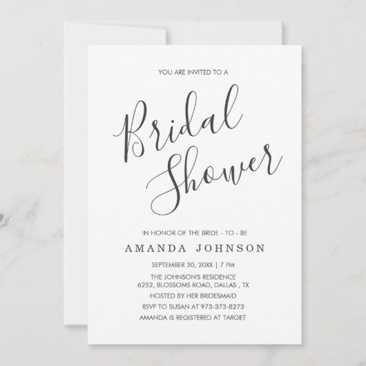 Modern Black and White Typography Vrijgezellenfees Kaart (Voorkant)