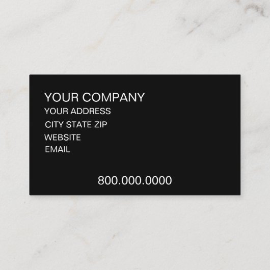 Modern Black and White  Visitekaartje (Achterkant)