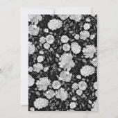 Modern Black and White Watercolor Floral Frame Kaart (Achterkant)