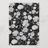 Modern Black and White Waterverf Floral Wedding Menu (Achterkant)