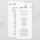 Modern Black and White We Do Wedding Program Programmakaart (Voorkant / Achterkant)