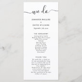 Modern Black and White We Do Wedding Program Programmakaart (Voorkant)