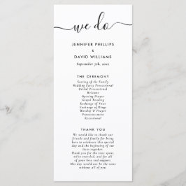 Modern Black and White We Do Wedding Program Programmakaart