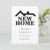 Modern Black and White We’ve Moved New Home Aankondiging (Staand voorkant)